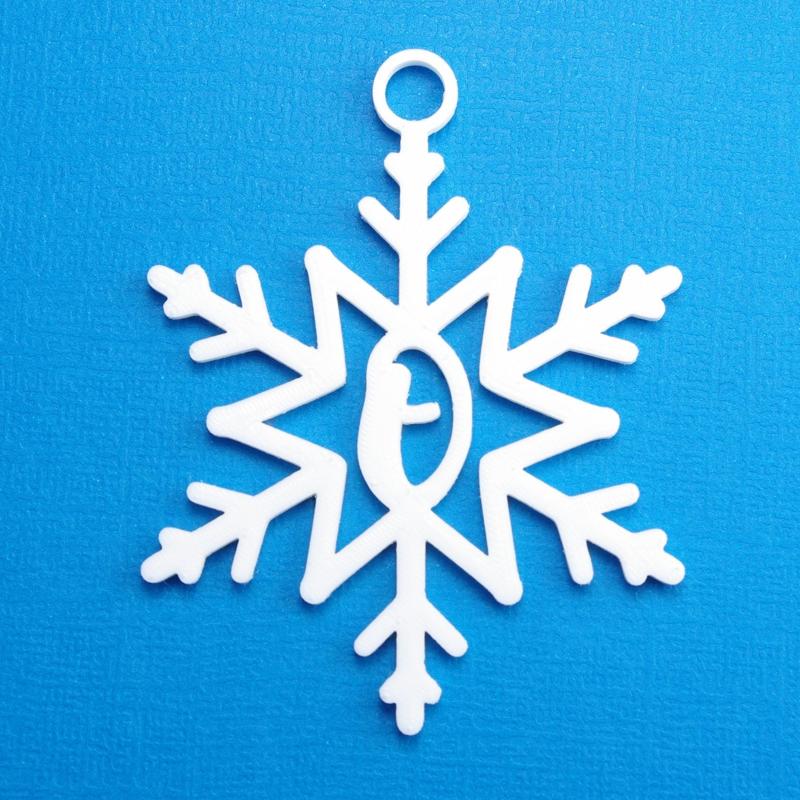 Letter O - Snowflake Initial Gift Tag Ornament