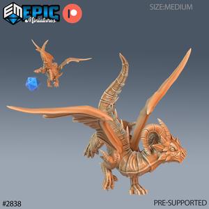 Dragon Wyrmling Flying ‧ DnD Miniature ‧ Tabletop Miniatures ‧ Gaming Monster ‧ 3D Model ‧ RPG ‧ DnDminis ‧ STL FILE