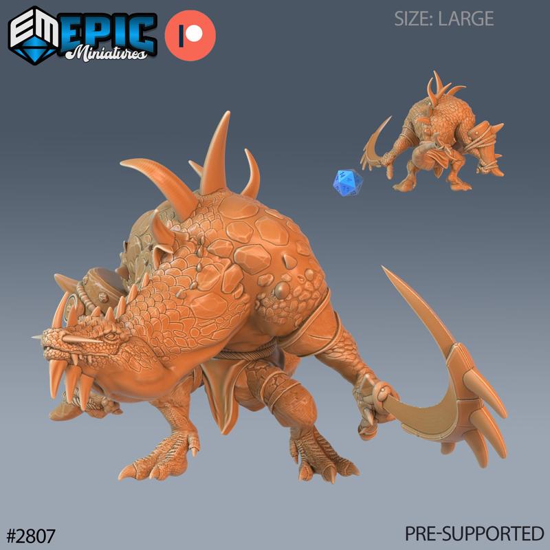 Crocodile Hunchback ‧ DnD Miniature ‧ Tabletop Miniatures ‧ Gaming Monster ‧ 3D Model ‧ RPG ‧ DnDminis ‧ STL FILE