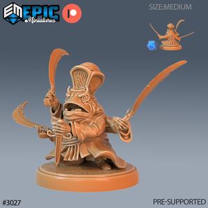 Frog Warlock Swords ‧ DnD Miniature ‧ Tabletop Miniatures ‧ Gaming Monster ‧ 3D Model ‧ RPG ‧ DnDminis ‧ STL FILE