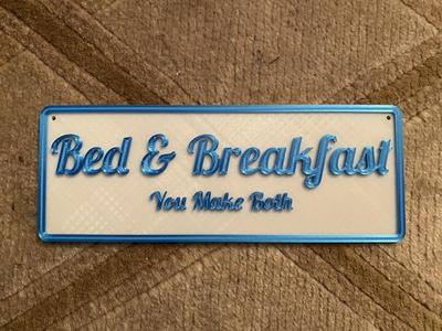 Bed & Breakfast Sign