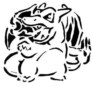 Chibi Charizard stencil
