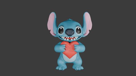 stitch heart love 10cm