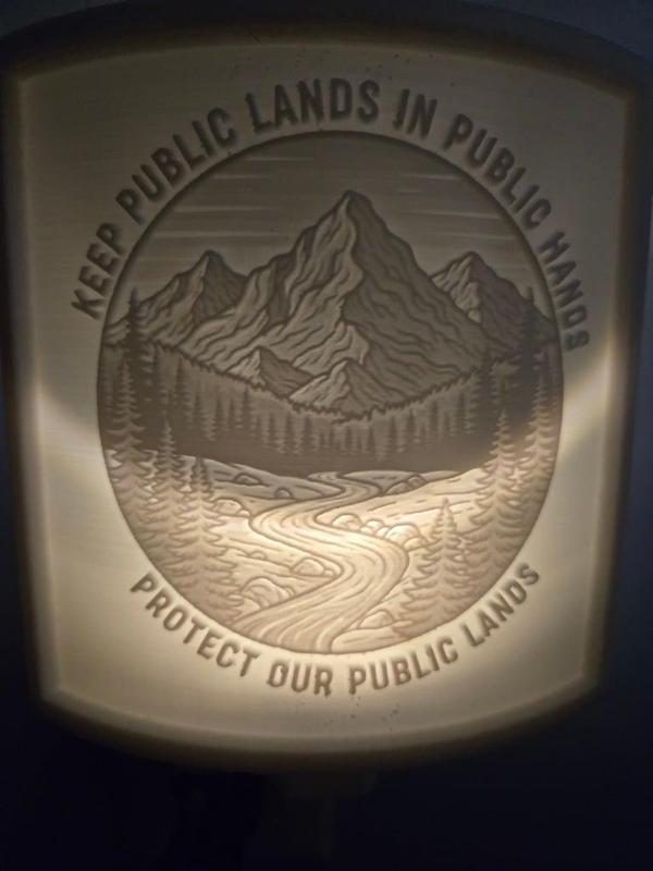 Keep Public Lands Public Nightlight Lithophane