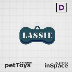 Pet - Dog - Tag - Lassie - Bone - Customized -