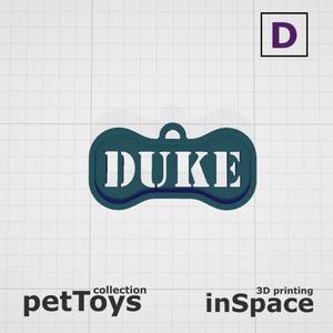 Pet - Dog - Tag - Duke - Bone - Customized -