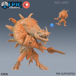 Crocodile Hunchback Attack ‧ DnD Miniature ‧ Tabletop Miniatures ‧ Gaming Monster ‧ 3D Model ‧ RPG ‧ DnDminis ‧ STL FILE