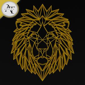  Lion Head - Geometric - 2D Wall Art Decor