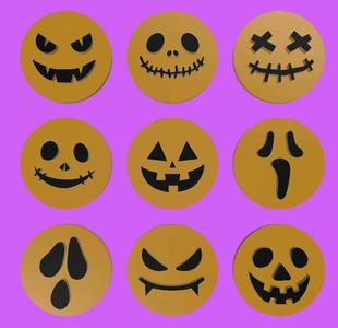 Halloween faces stamps