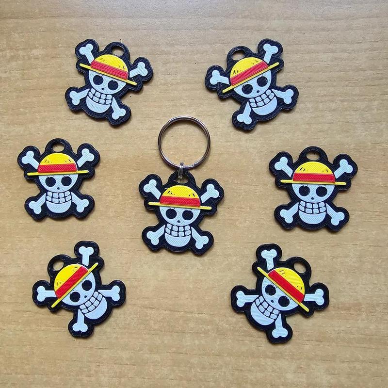 One Piece Keychain / Porte-clé (Single extruder or MMU)   