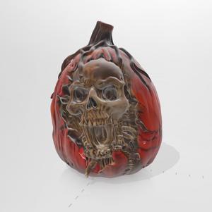 E45 scary pumpkin with skull