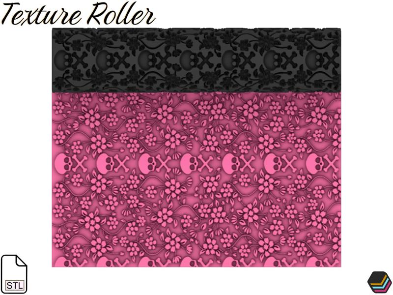 Texture Roller Polymer Clay Halloween JN1 *2 Size- Solid,Hollow/Scary Roller/ Digital STL File* File For Use In A 3D Printer