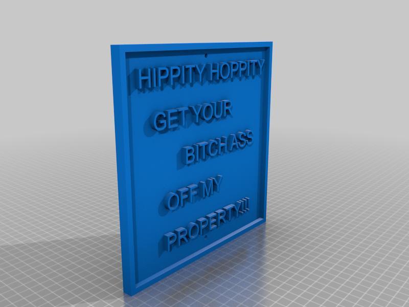 hippity hoppity sign