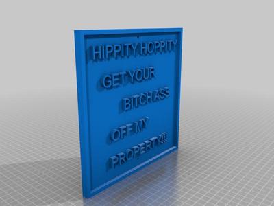 hippity hoppity sign