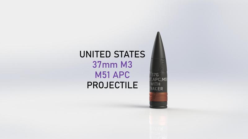 WW2 United States 37mm M51 APC Projectile