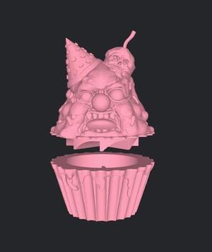 GRINDER CUPCAKE HALLOWEEN GRINDERKING 77X77X110 MM READY TO PRINT - EASY PRINT ON SITE - EASY PRINT... FDM.SLA