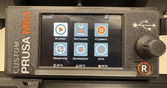 LCD Cover with direct light and Logo for MK4 and XL