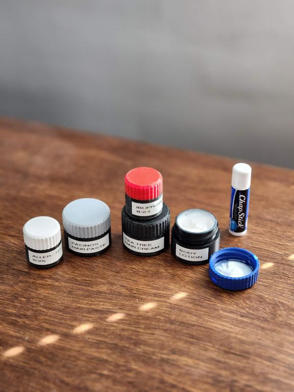 Travel size bottles with caps (parametric)