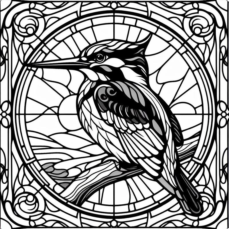 Wall art / coaster: Kingfisher (version 3)