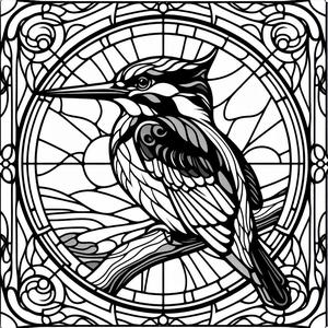 Wall art / coaster: Kingfisher (version 3)