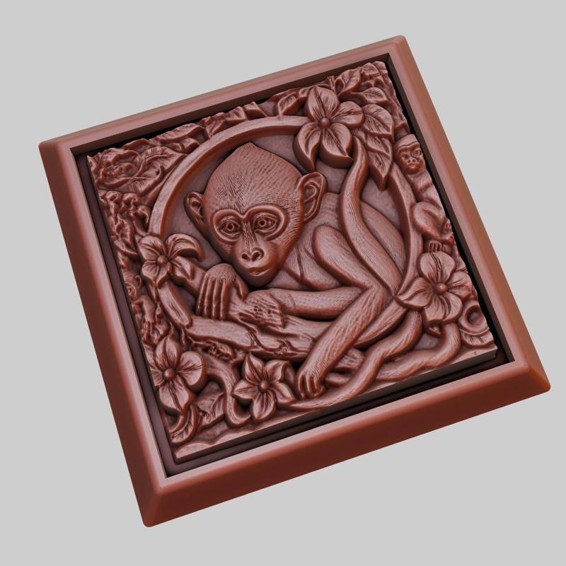 Monkey Animal 3D Model for CNC Router Laser & 3D Printer