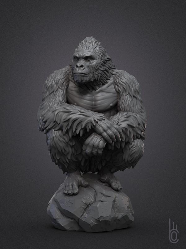 Calm Gorilla 3D print model