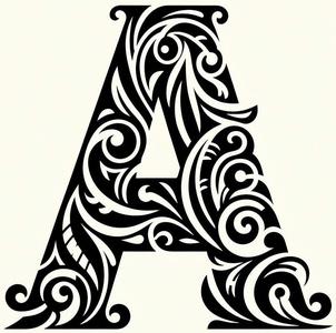 Frottage creation: letter A (version 5)