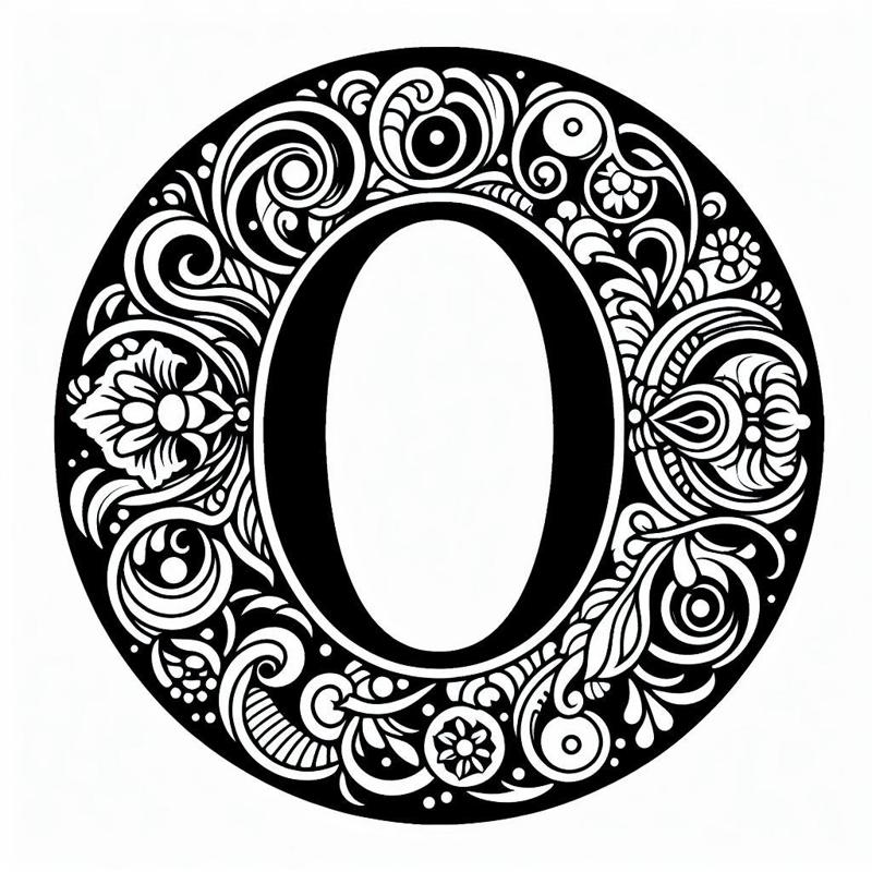 Frottage creation: letter O (version 3)