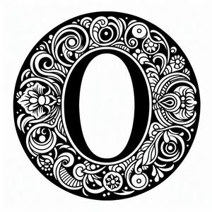 Frottage creation: letter O (version 3)