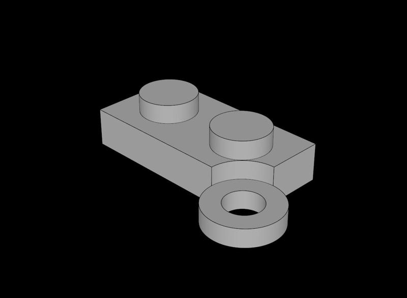 Lego Compatible (2429.dat) Hinge Plate  1 x  4 Base
