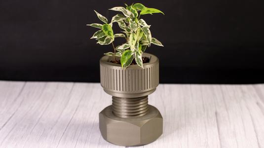 Nut and Bolt Self-Watering Maker's Planter