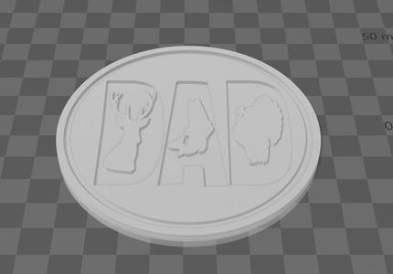 DAD Deer, Bass, Turkey Coaster