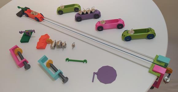 Souprava pro pokusy na zákon síly - 3D modely