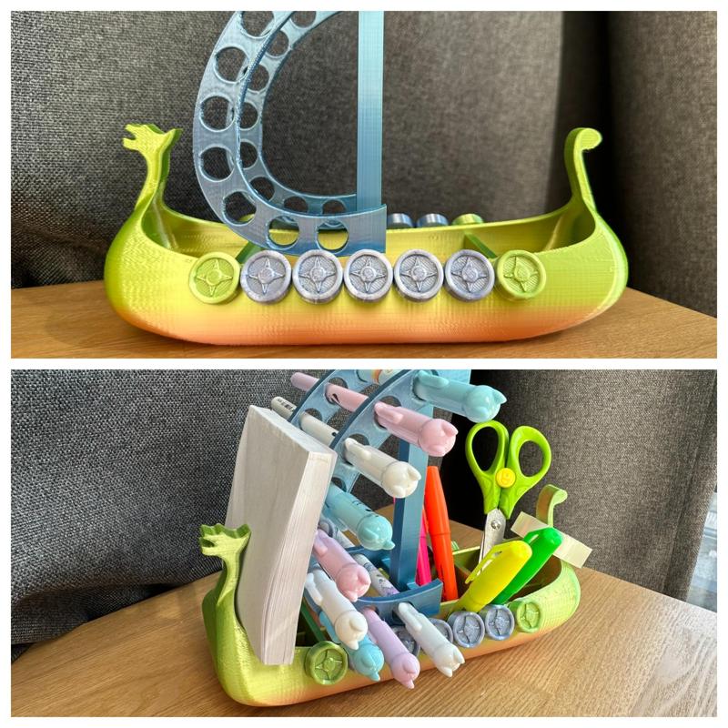 Drakkar Viking boat office organizer