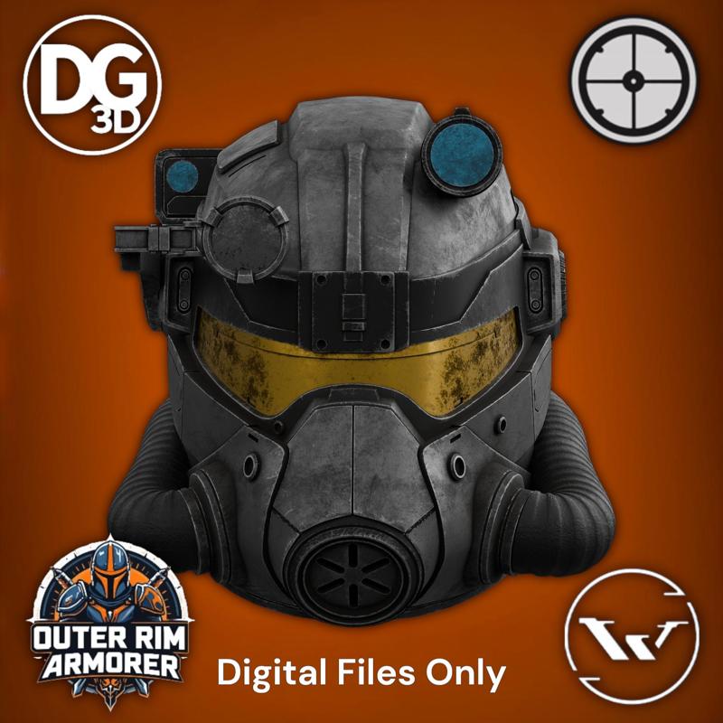 Halo Spartan Styled Fallout T-45 Power Armor Helmet - Digital STL File Only