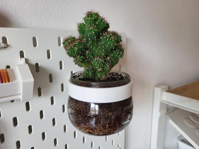 Skadis Jar Plant Holder – Reused KORKEN Jar Base