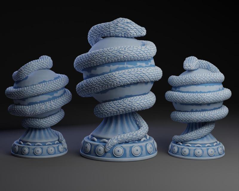 Snake Wrapped Around Crystal Ball