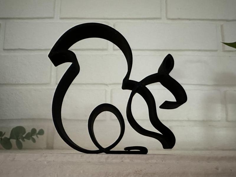 Squirrel Minimalist Line Art Sculpture