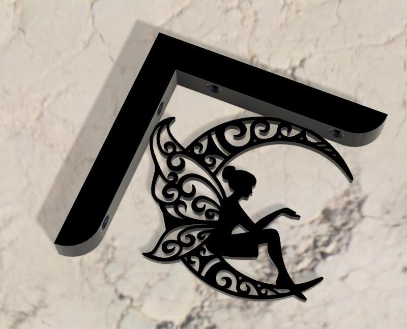 Square Wall shelf fairy on the moon