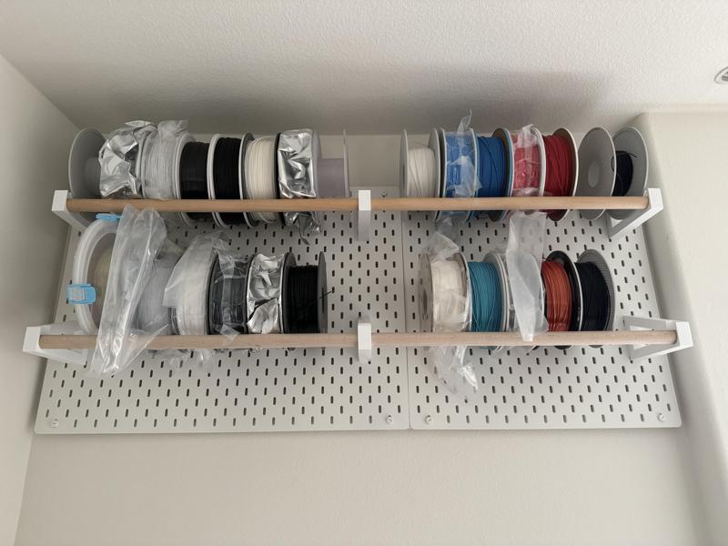 Skadis Filament Spool Shelf (1"/26mm Dowel)