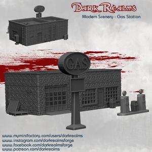 Dark Realms Modern Scenery - Gas Station