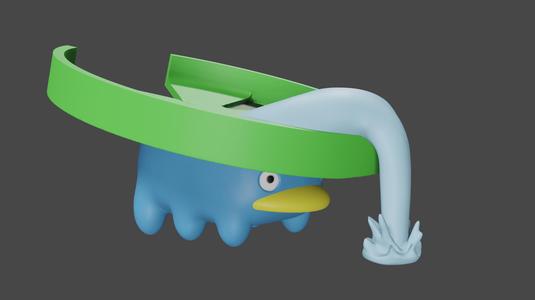 Pokemon inspired, Watering Lotad, Tabletop DnD miniature