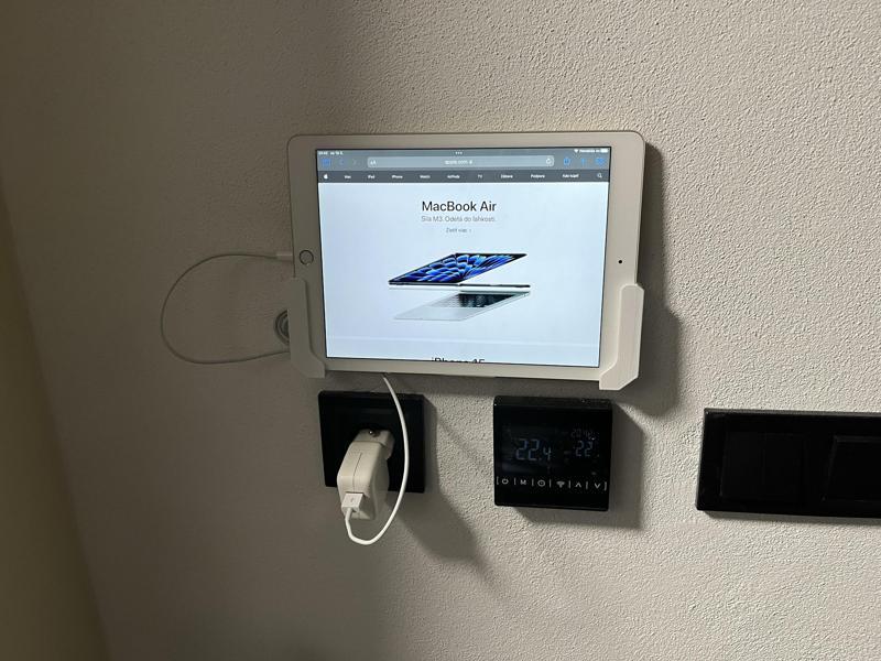 iPad Air tablet wall holder - no visible screws