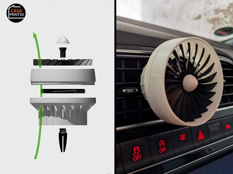Turbofan aroma diffuser - Car vent mini Jet engine