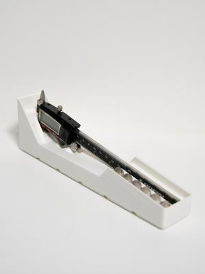 Gridfinity Husky Caliper Holder with Batteries