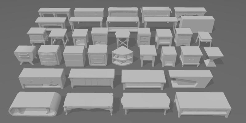 Miniatures - The Sims - Side Tables