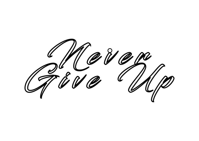 Never Give Up Portachiavi 7,5 mm