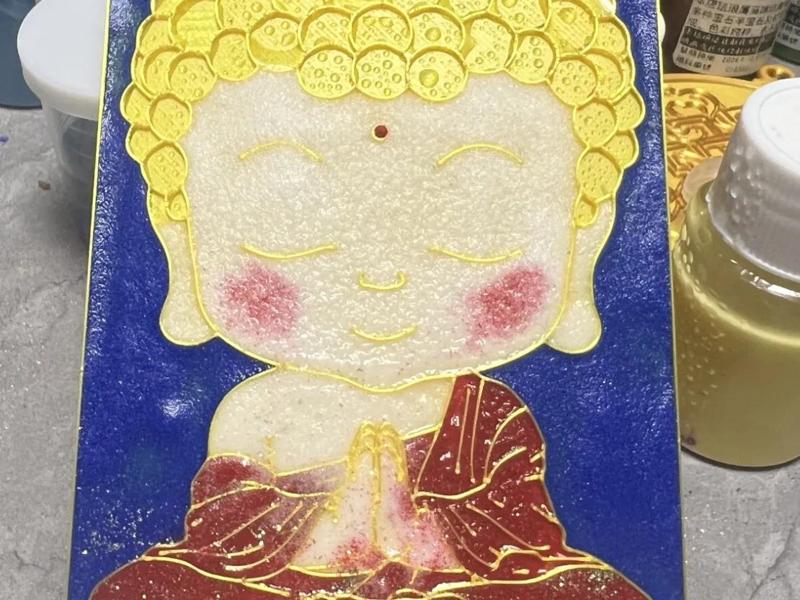 Cloisonné enamel, Q version Buddha statue, intangible cultural heritage