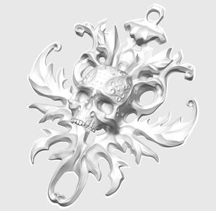 Victorian-Style Pendant with Skull | Pendantif de style Victorien avec crâne