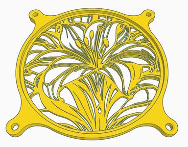 Fan cover: Blooming lily (120 mm)